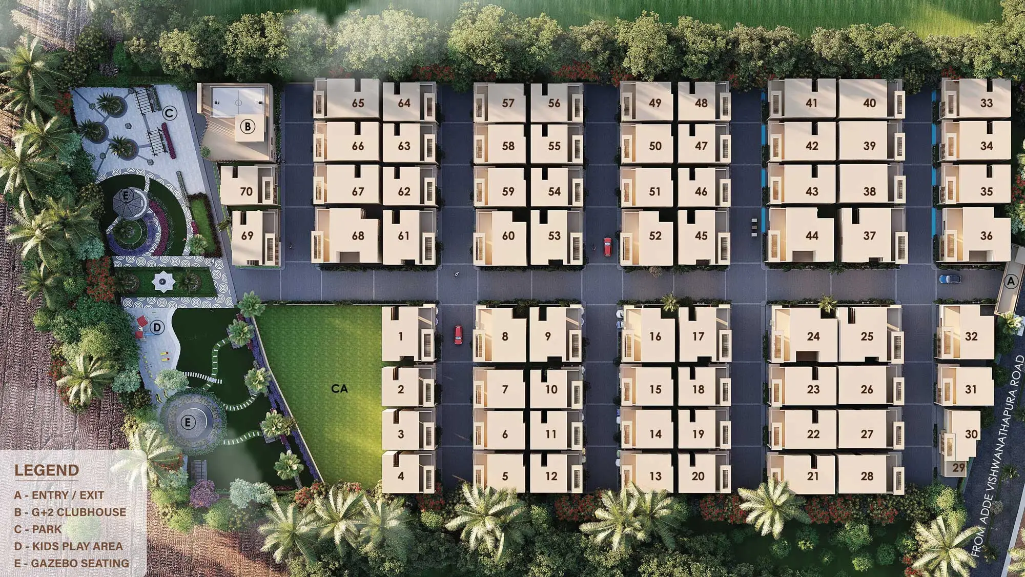 UrbanEarth Villas — 5 acre, 70-villa gated masterplan