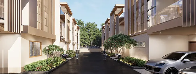 Villa street inside the gated community